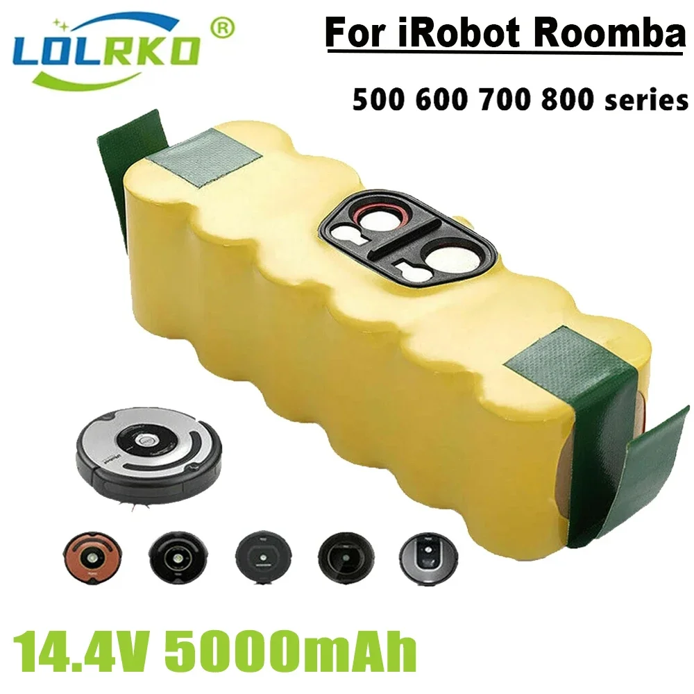 Bateria para série iRobot, 14.4 v, 5000mAh, 500, 600, 700, 800, 900, iRobot Roomba14.4 v, 620, 650, 770, 780, 580