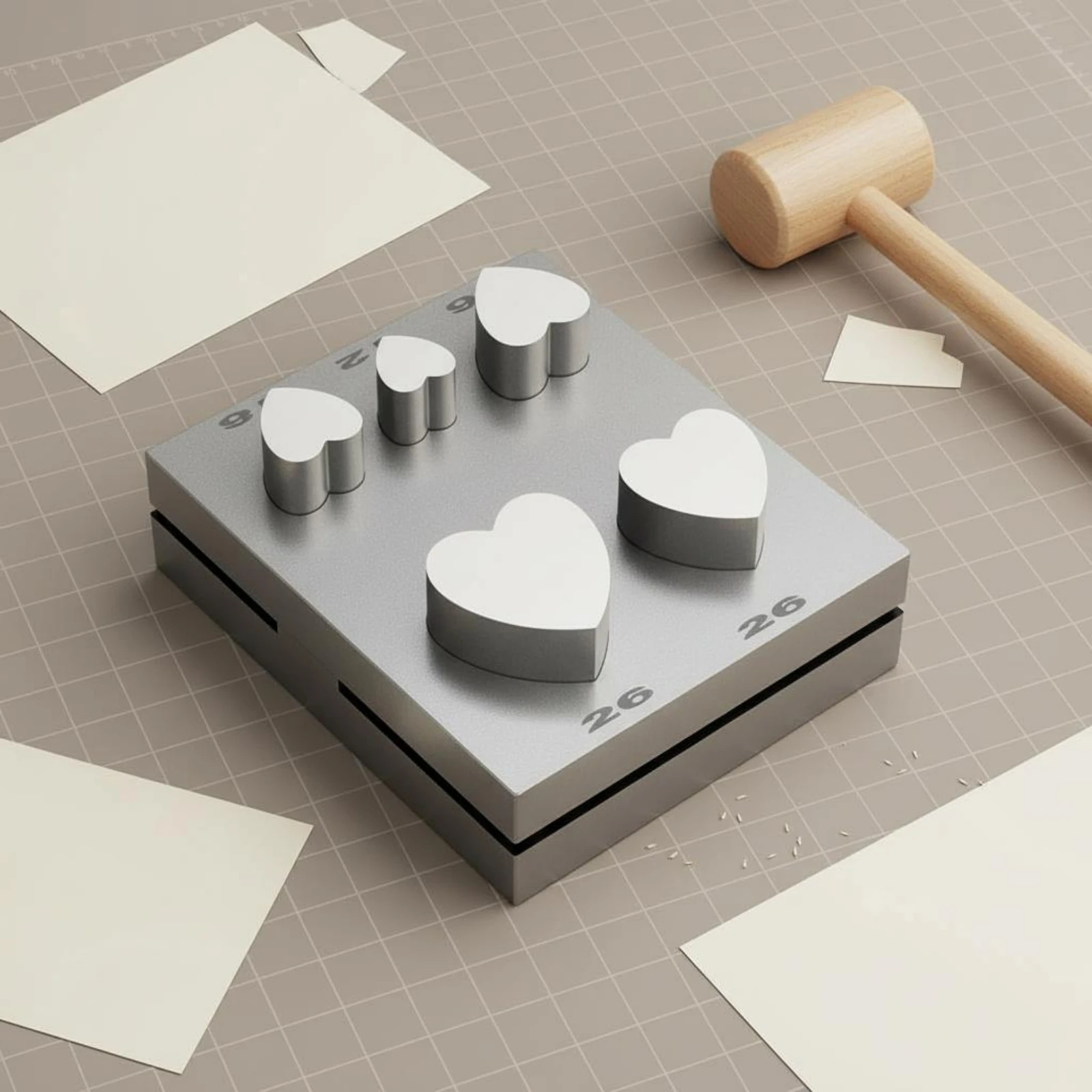 Heart Shape Punch Die Assorted Shapes Jewelry Punch Die Set Disc Cutter Set High Hardness Wear Resistant for Craft Workshop