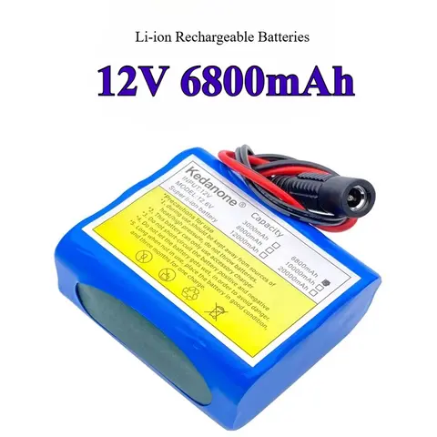 Batteries rechargeables Li-ion 12V 6800mAh pour la surveillance avec des batteries au Lithium BMS, panneau de Protection, équipement de surveillance