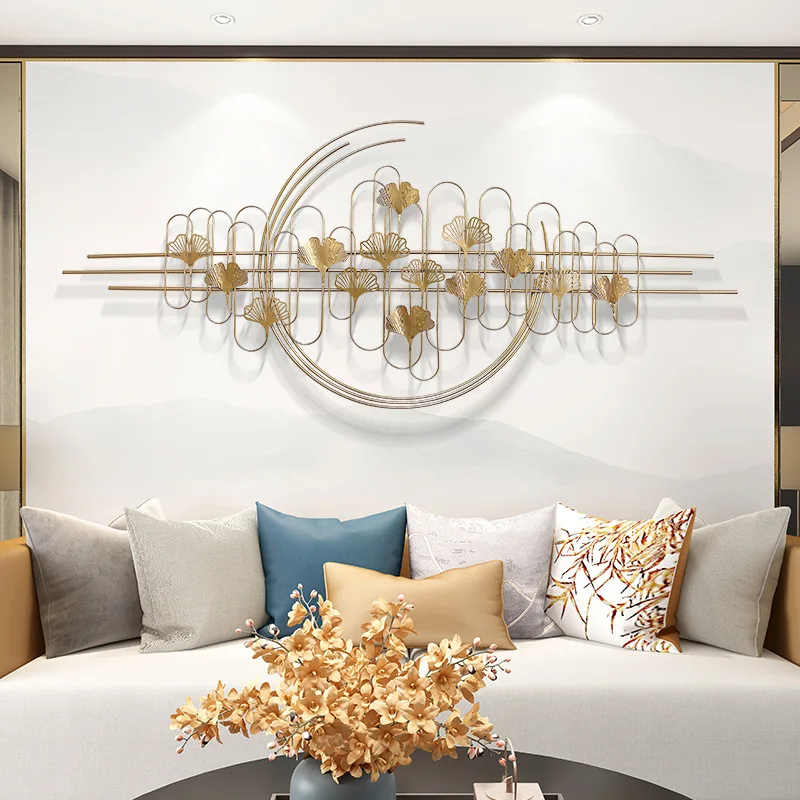 

Light Luxury Minimalist Living Room Background Wall Decorations Pendant Home Restaurant Art Wrought Iron Metal Wall Hangings
