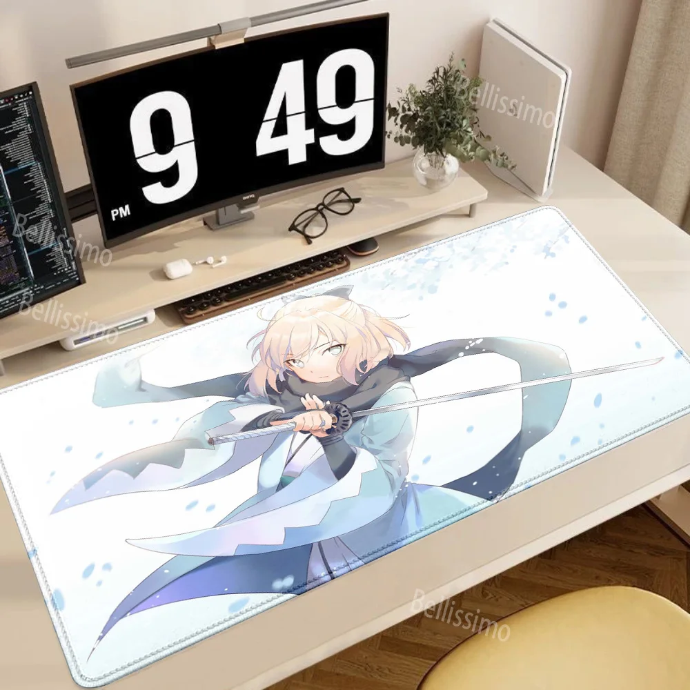 FateGrand Order Okita Souji Larger Mousepad Xxl Gaming Keyboard Computer Desk Mat Accessories Mouse Pad OfficeCarpet BigMousepad