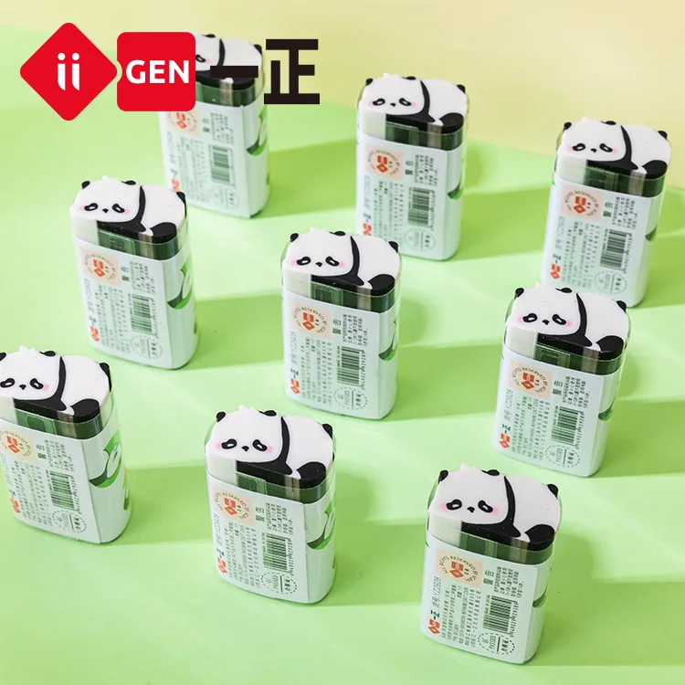 20pcs Iigen Stationery Cartoon Panda Shaped Erasers Stationery  Creative Erasers For Students School Supplies Kids Birthday Gift