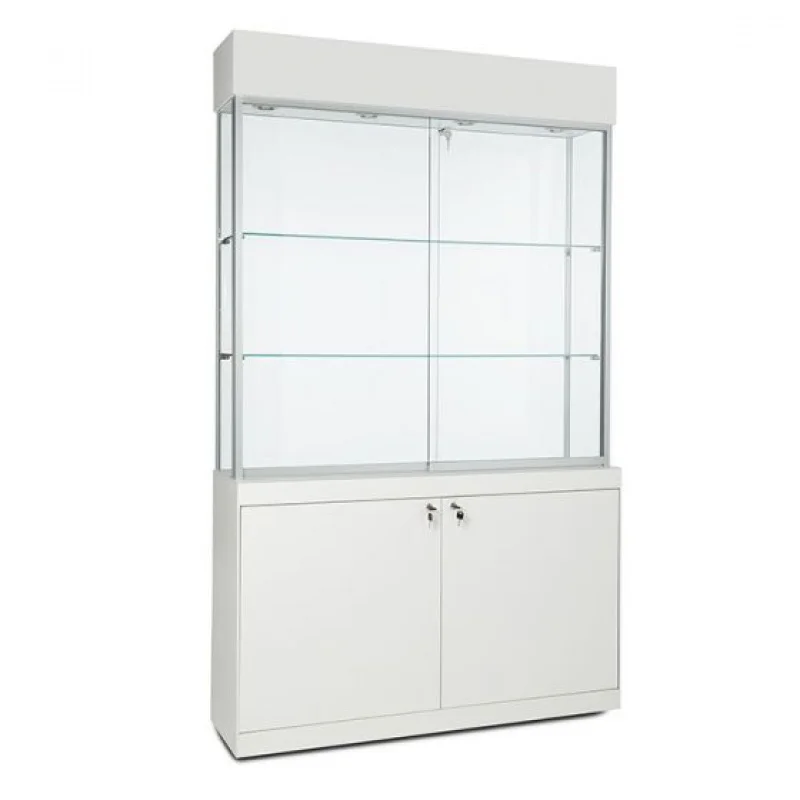 

custom.Base Storage Glass Cabinet with Locking HingedMdf Board Tempered Glass Display Showcase