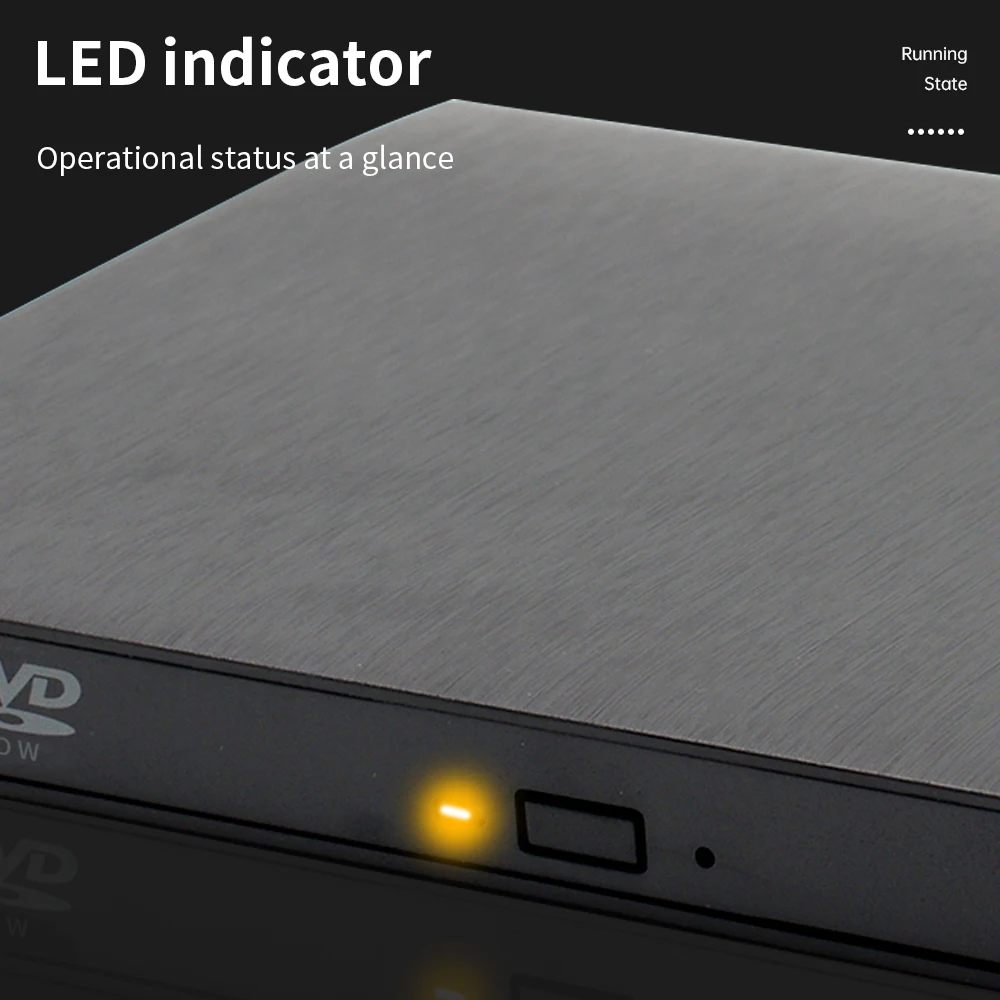 TISHRIC قارئ أقراص DVD الخارجية USB2.0/3.0/Type-c محرك الأقراص الخارجية CD-ROM DVD-ROM قراءة فقط لأجهزة الكمبيوتر المحمول المكتبي #5