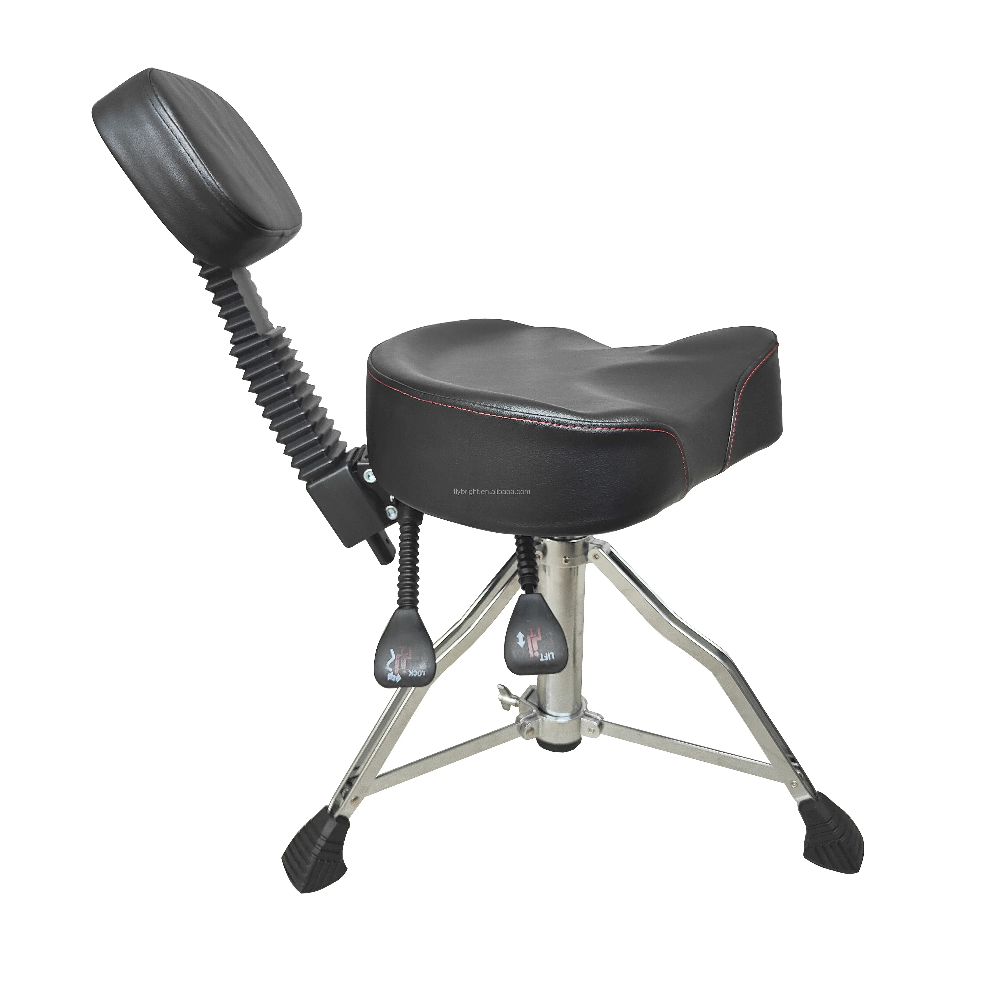 Portable Removable Drum Chair Seat Heavy Duty Hydraulic Motorcycle Style Drum Throne Drum Stool with Backrest