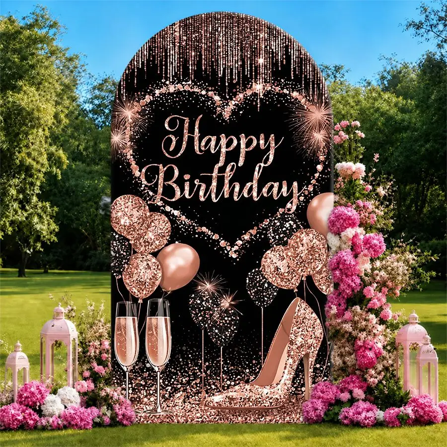 

Happy Birthday Arch Backdrop Cover Party Backdrop Fabric Cover Birthday Party Photo Wall Background Event Decor Party Decoration