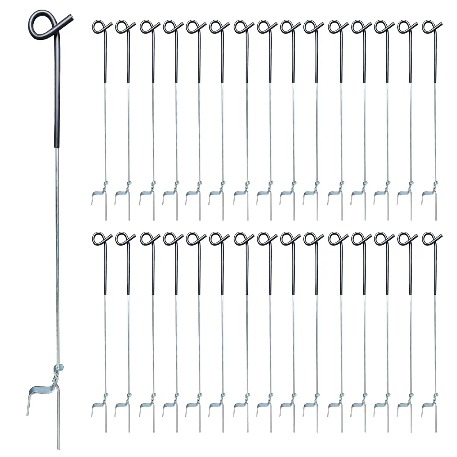 Step-in Fence Post, Electric Fencing Post, Metal Fence Post for Animal Control Pack of 30