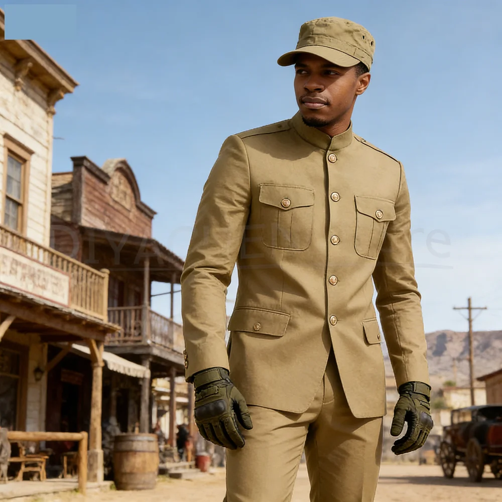 

Chic Men's Ternos with Two Pockets Single-breasted Formal Intelligent Casual Made-to-measure Gola Moda Terno Mas