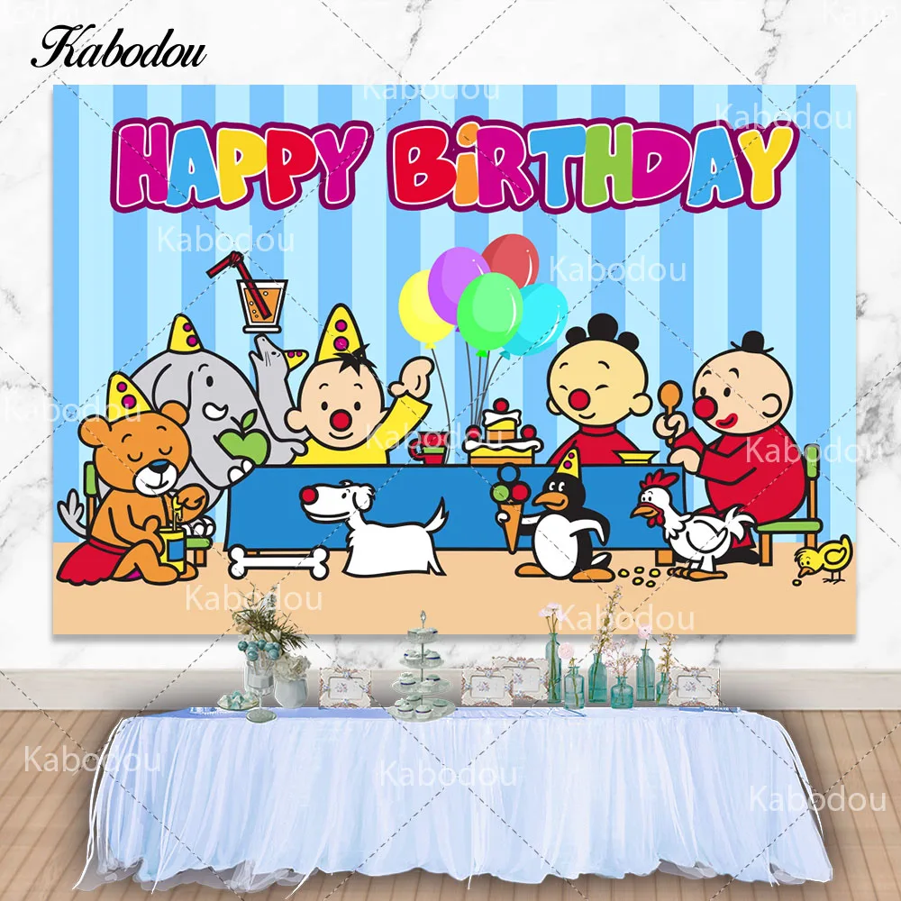 Bumba Backdrop Kids Baby Shower Birthday Party Photography Background Chicken Blue Stripe Vinyl Banner Photo Studios Props