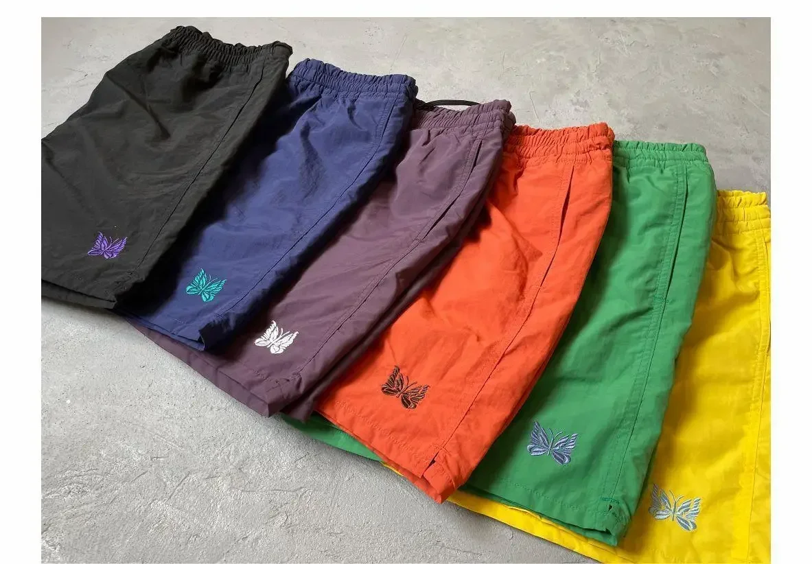 2024ss  Butterfly Embroidered Shorts Quick Drying Nylon Loose Sports Casual Men's And Women's Beach Shorts