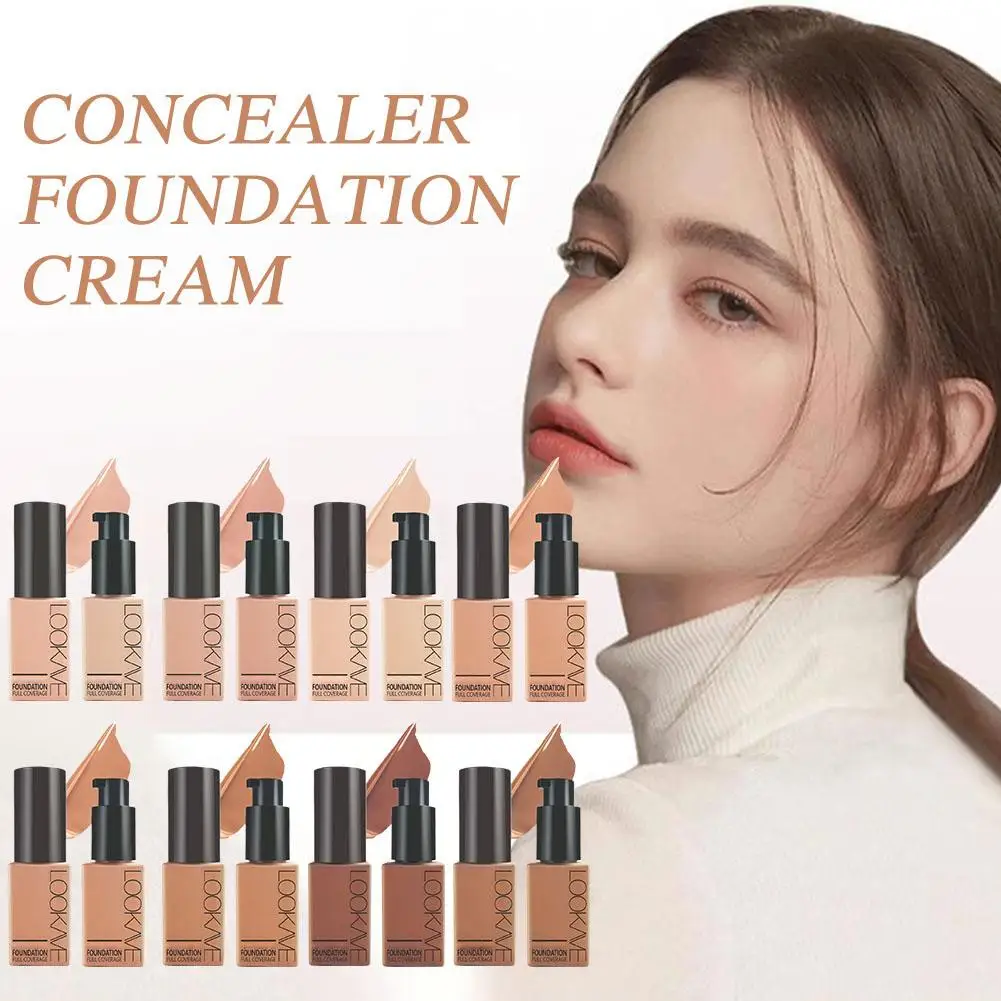 Liquid Foundation Effective Concealer High Coverage Makeup Professional Cosmetics Cream Waterproof Sweat-resistant B L4l1