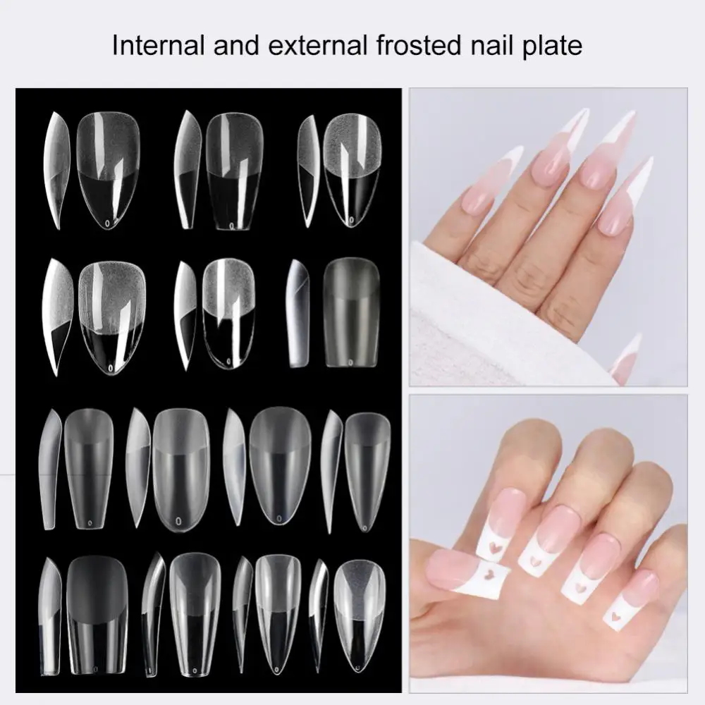 Press On False Nails Nail Art Full Cover Short Fake Nails Nail Accessories False Nails Nail Extension Semi-frosted Nails