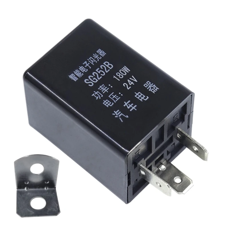 

Flasher Relay 3 Pin Electronic Turn Signal Flashers Non Polarity 12V 24V Universal Normally Open Flash Relay