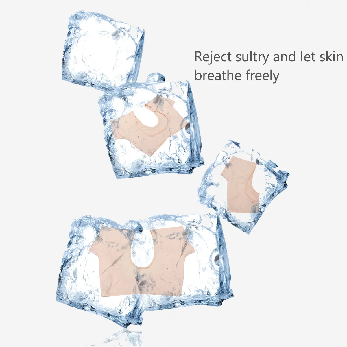 Women Underarm Sweat Vest Breathable Reusable Anti-Sweat Pads Short Sleeve Underwear For Summer Outdoor Jogging Running Workout