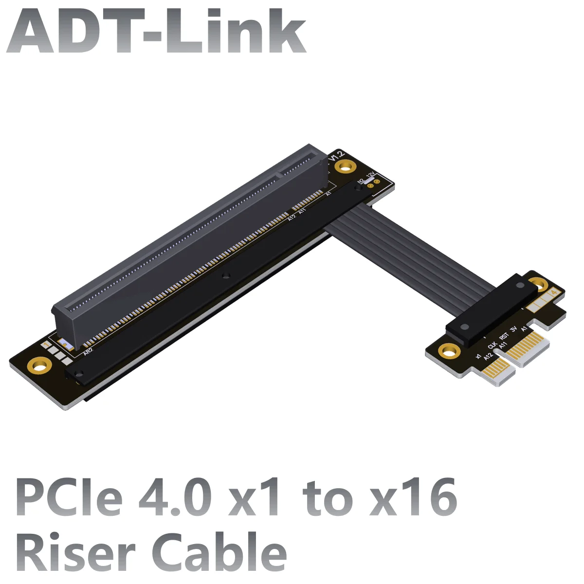 ADT-Link PCIE 4.0 x1 to x16 Riser Cable Support GPU Extension PCIe x16 Capture Card RAID SSD LAN A&N USB Cards Gen4 Full Speed