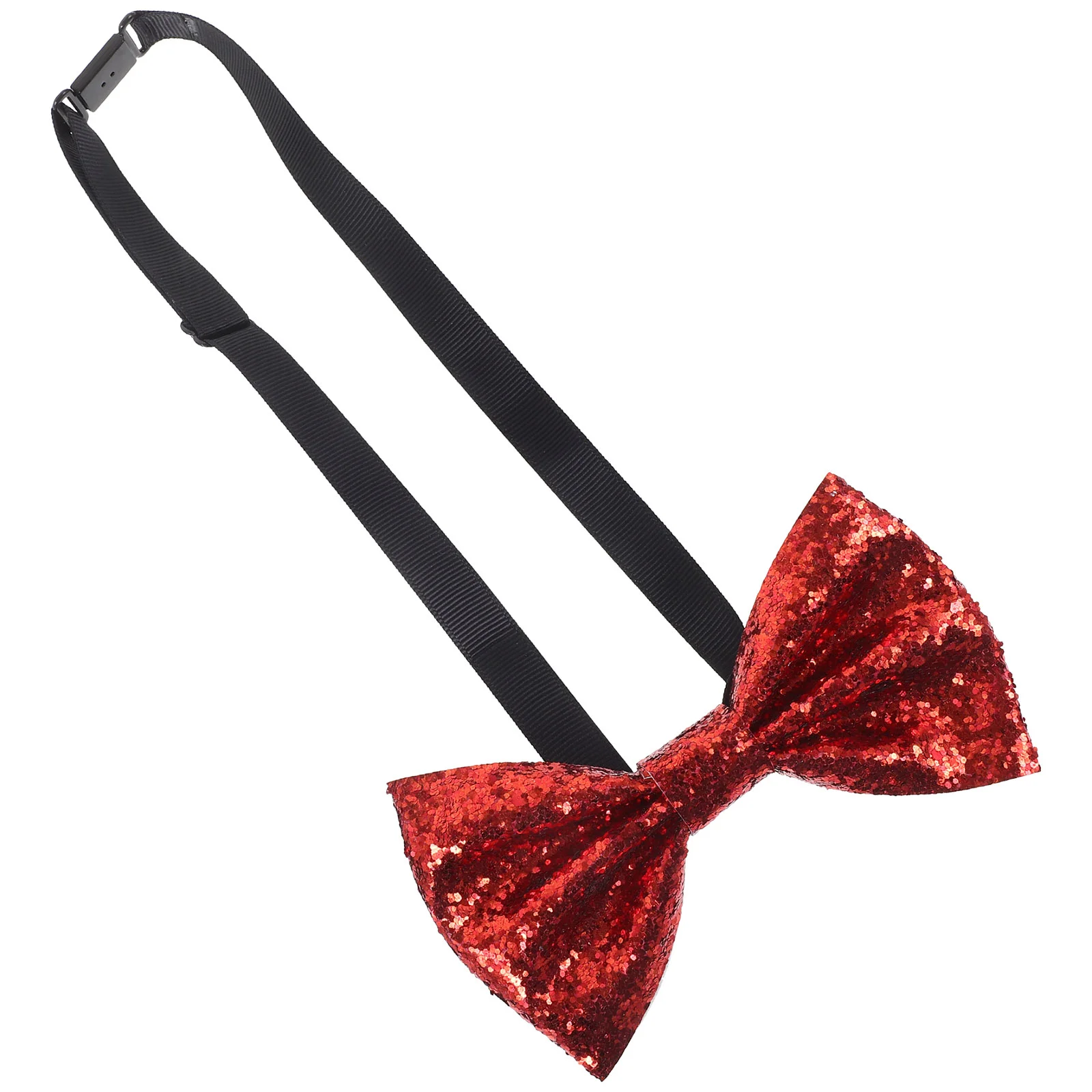 Sequin Collar Bow Tie Performance Banquet Children's Single Adult British Glitter Pu Color Adjustable (red) Groom Bowtie