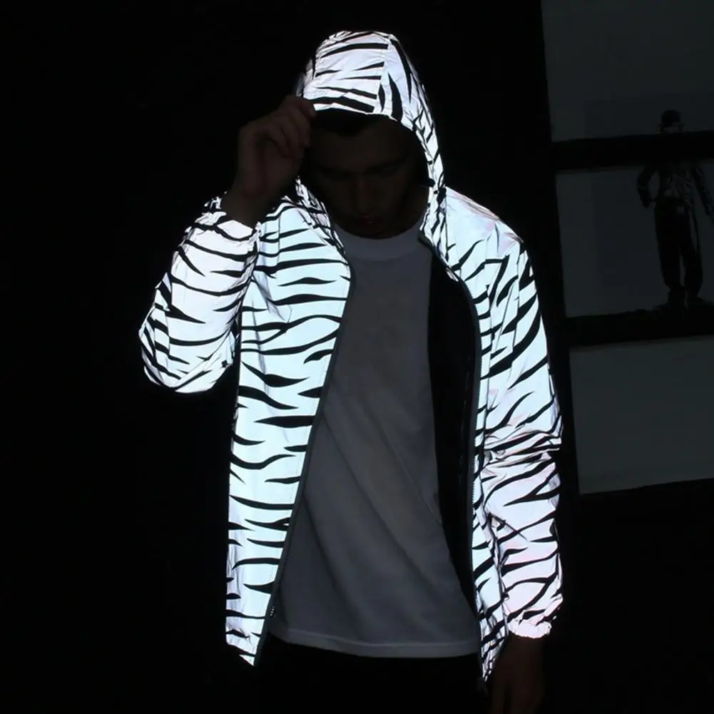 Autumn Windbreaker  Hip Hop   Men Windbreaker Windproof Fluorescent Jacket Coat