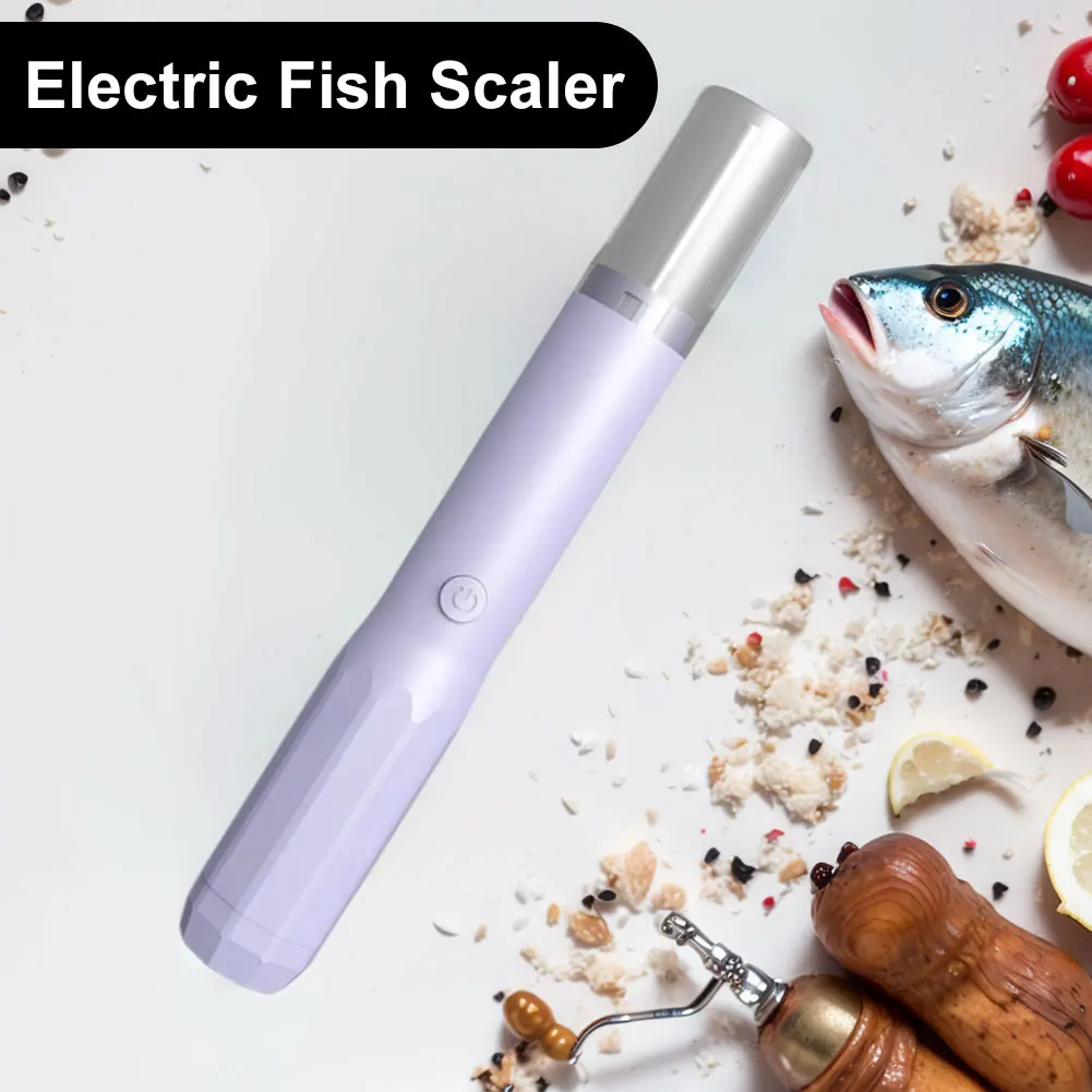 Raspador de pescado eléctrico recargable, removedor de escamas de pescado, fácil de quitar, limpieza de escamas de pescado para Cocina