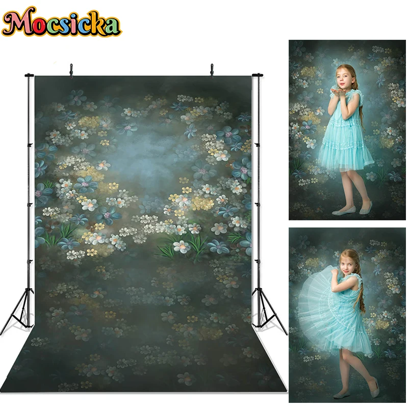 Abstract Floral Backdrop For Maternity Adult Children Art Portrait Photo Background Spring Flower Studio Photography Props