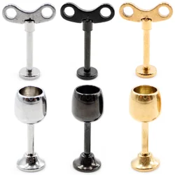 Alisouy 1PC Stainless Steel Key Spring Chalice Cup Tragus Helix Bar Labret Lip Rings Stud Cartilage Ear Earring Piercing Jewelry