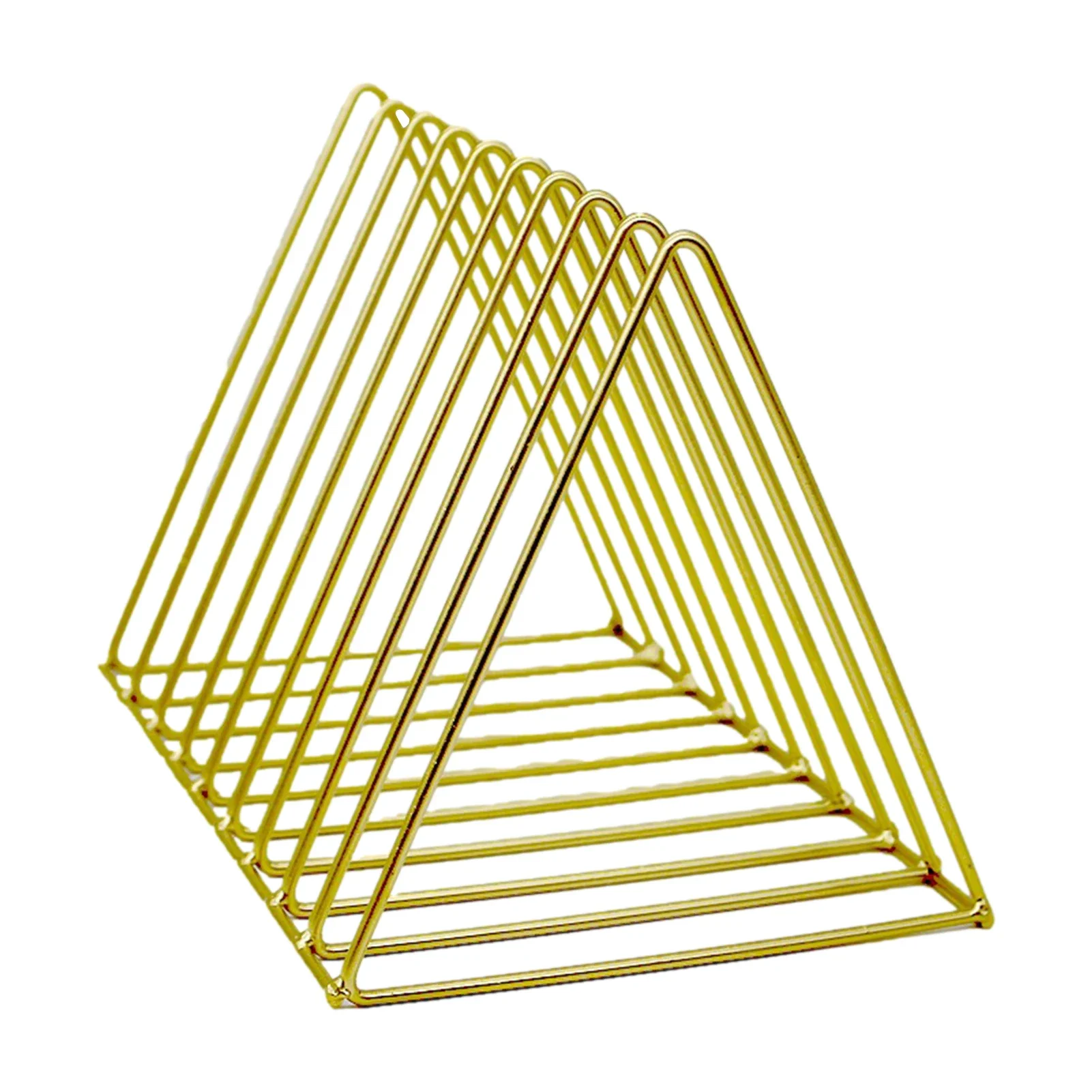 Triangle Wire Magazine Holder Book Shelf,9 Slot File Sorter Eye-catching Decoration Files Folder Stand Desktop File Organizer