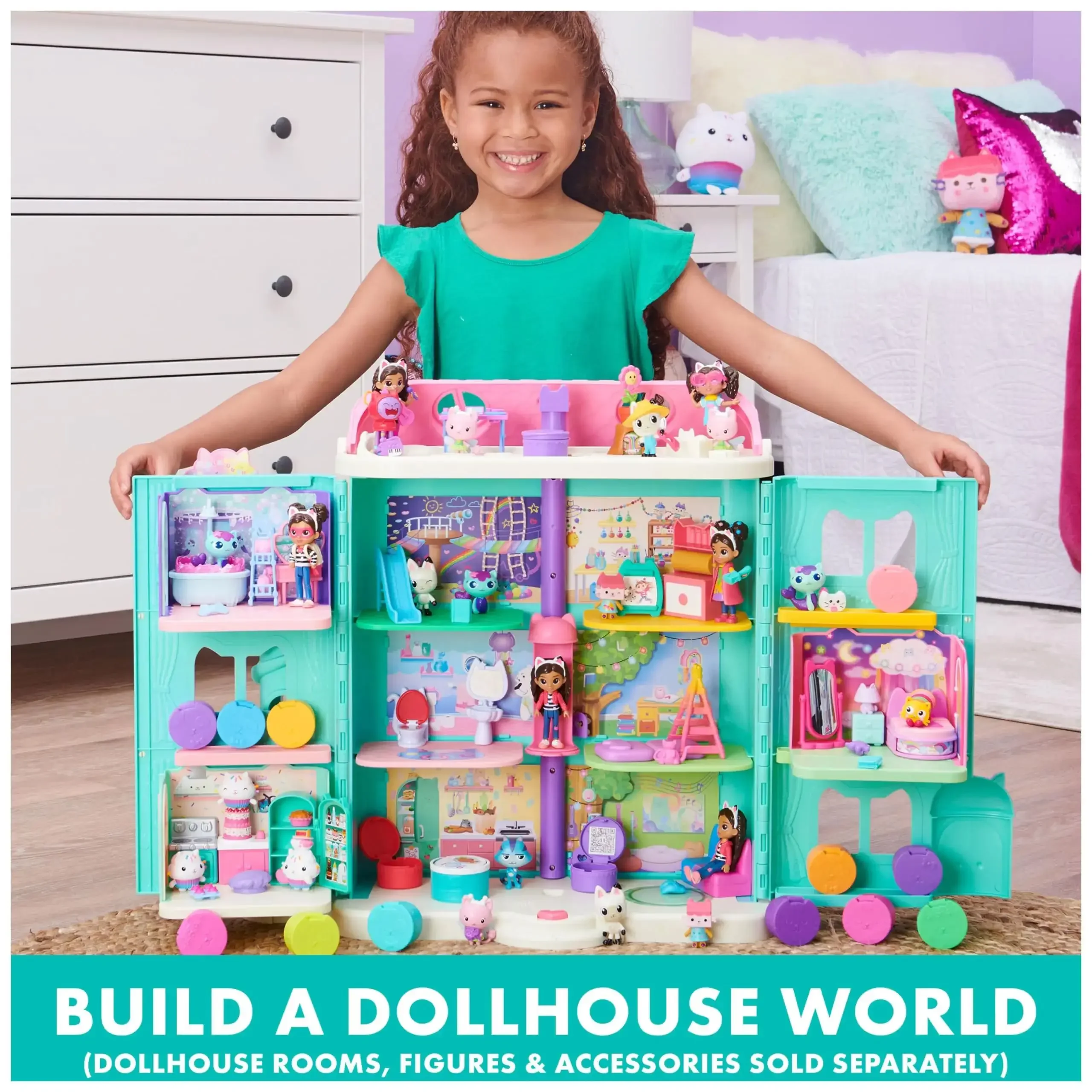 Gabby's Dollhouse Toys Baby Box Cat Craft-A-Riffic Room Gabby Magic House Deluxe Figure Playhouse Set Girl Play House Toys Gifts