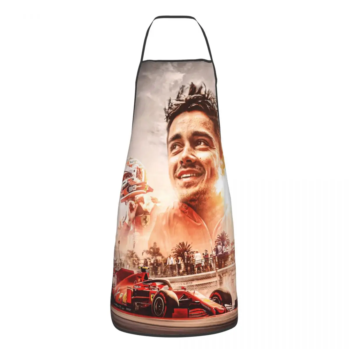 Racing Driver Leclerc Charles Apron for Women Men Unisex Bib Formula One Cooking Kitchen Tablier Cuisine Chef Painting