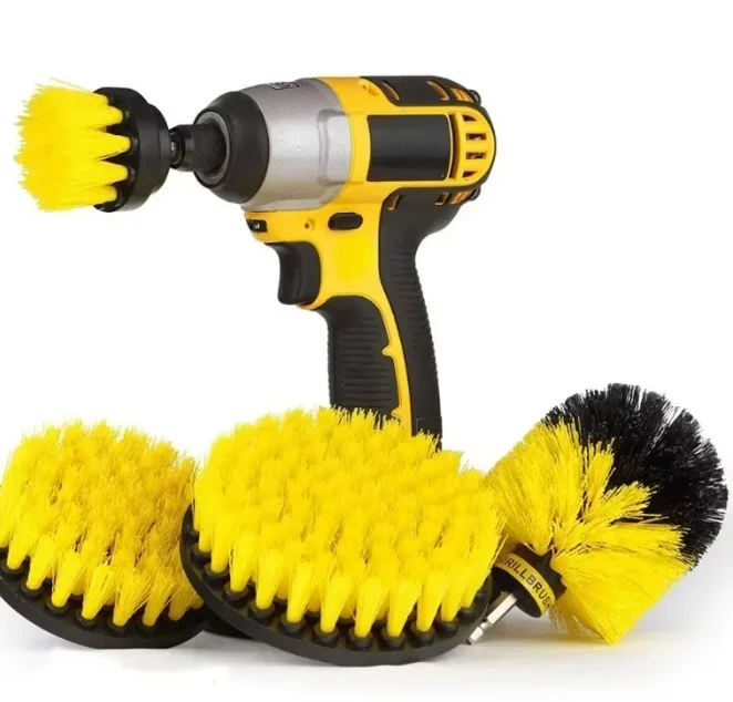 3PCS Electric Drill Cleaning Brush Set High-Density Nylon Bristles Carpet & Glass Cleaning Versatile Tool Kit for Home Cleaning