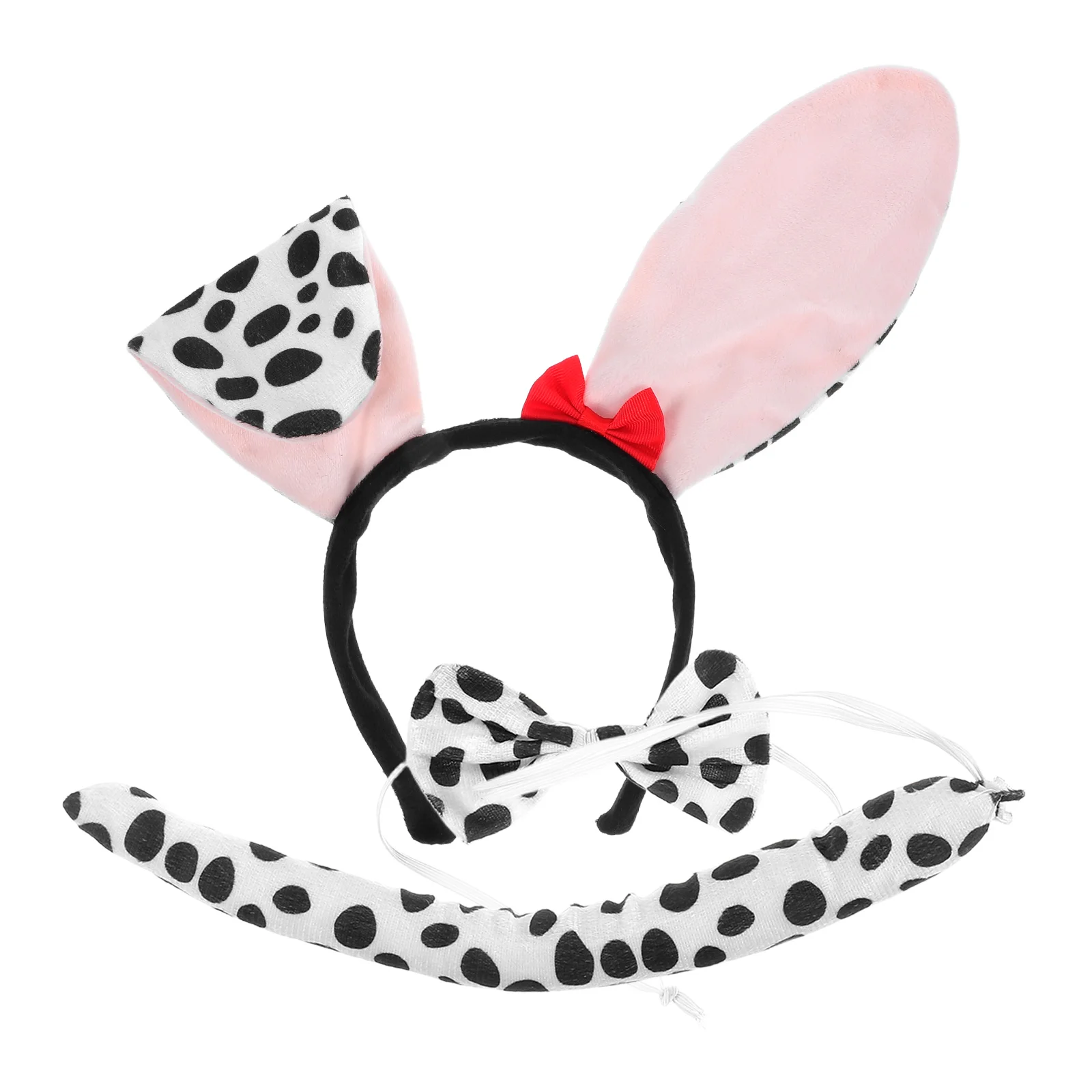 

1 set Dalmatian Ear Headband Spot Dog Ears Cartoon Animal Costume Kids Toddler Girl Hair Bow Performance Set Soft Material