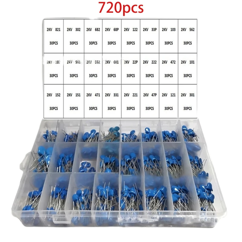 Y1UB 2KV Ceramic Capacitors Sample Box Ceramic Capacitor 24 Values 2000V