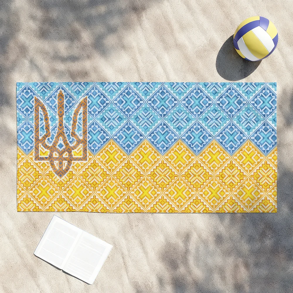 Flag of Ukraine Towel Soft Lightweight Anti-Sand Large Beach Towel Quick-Drying Bath Sports Family