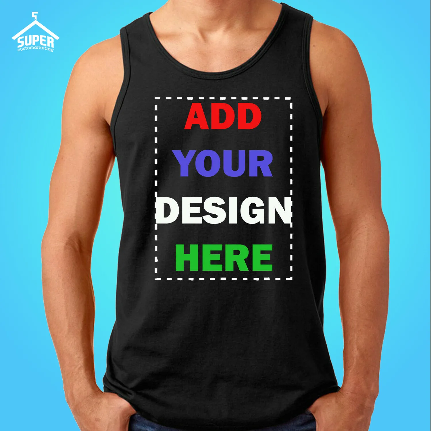 

Add Your Text Custom MAN TANK TOP Create Your Tee Tank Top Personalize Design Sleeveless Garment Tank Top Summer Cotton Tops