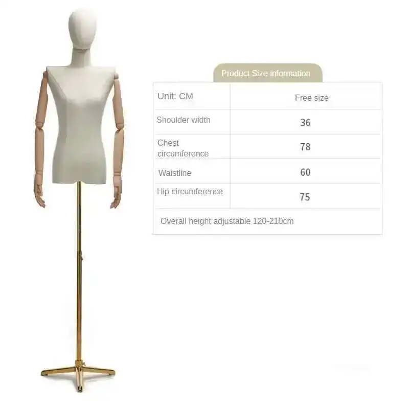 Flat Korean Wedding Mannequins Shoulder Dress Female Shop Mannequins Window Display Stand Clothing Store Half-length Mannequin