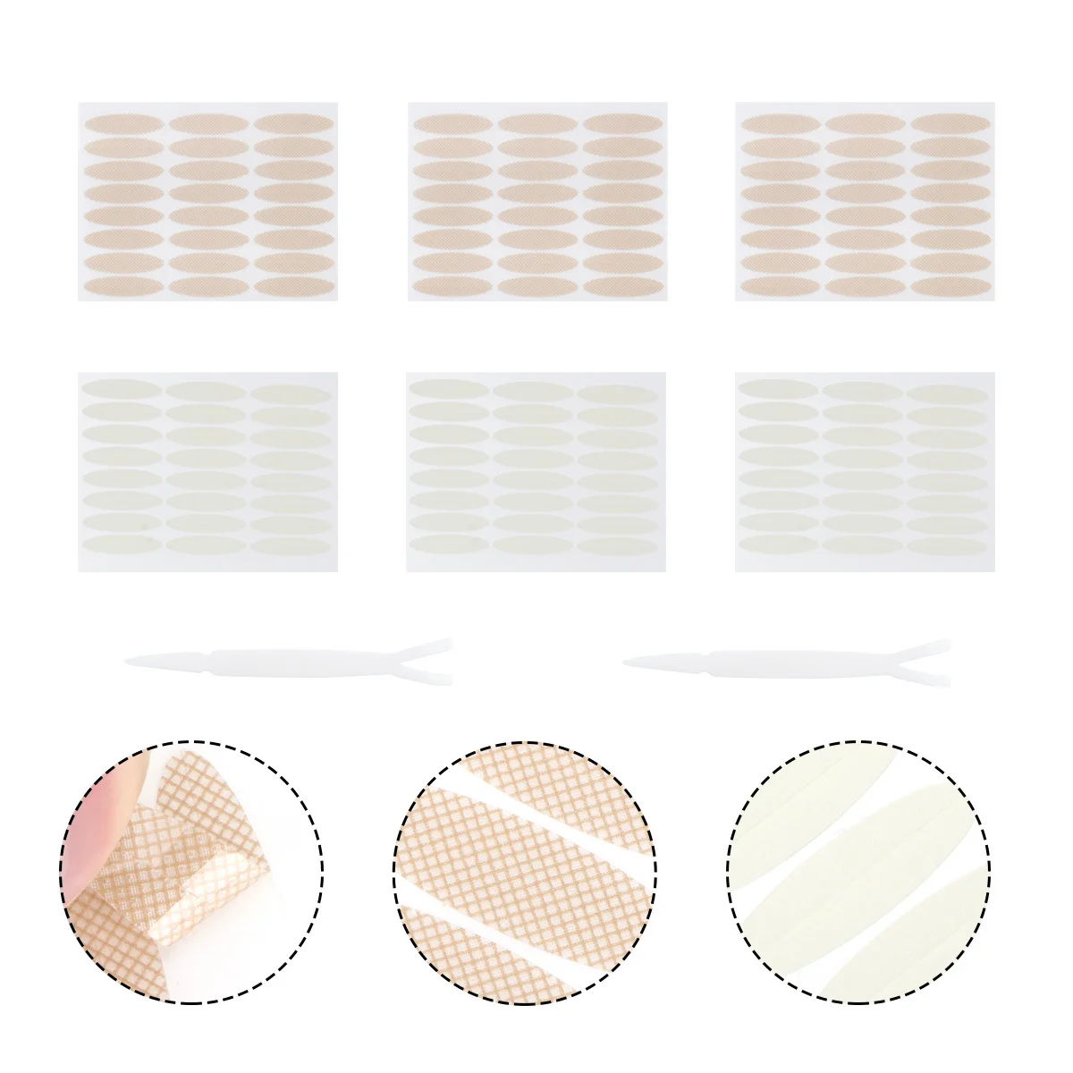 이중 눈꺼풀 테이프 섬유 프리미엄 스킨 컬러 보이지 않는 눈꺼풀 스티커 접착제 자연스러운 룩 메이크업 도구 여성용 뷰티 케어
