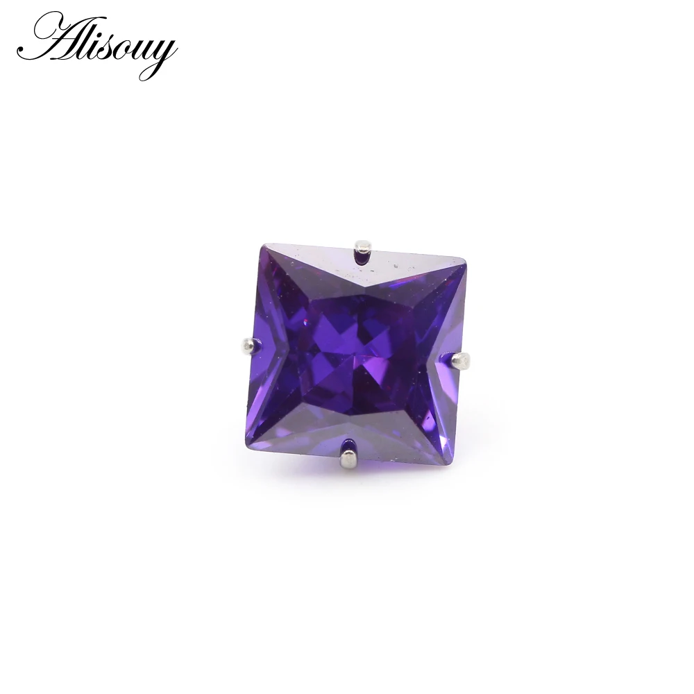 G23 Titanium Externally Thread Square Zircon Lip Labret Rings