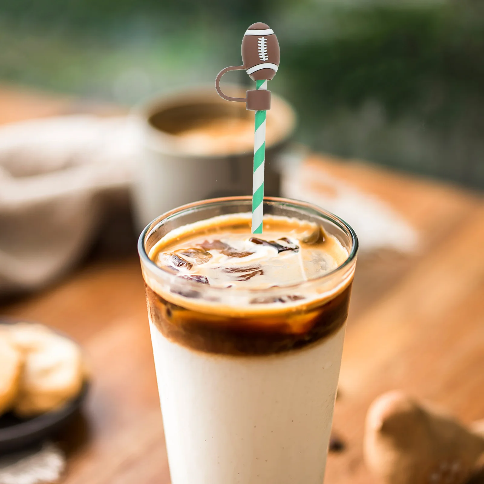 

4Pcs Straw Cap Dust Plug Cartoon Sports Design Reusable Protective Cover for Tumblers Cute Straw Topper Decorative Seal