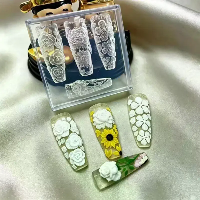 DIY Nail Art Decorations Phalaenopsis Flower 3D Transparent Silicone Nails Mold Manicure Templates For Nails Jewelry Crafts