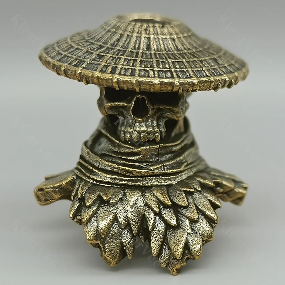 

Латунный череп фехтовальщик нож кулон персонализированный открытый EDC инструмент паракорд кулон браслет DIY брелок рюкзак Шарм