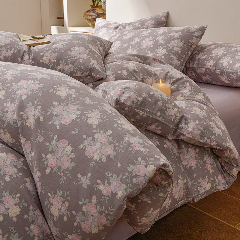 1pc 100% Cotton Double-layer Gauze Duvet Cover Floral Style Quilt Cover Single/Queen/King housse de couette 침구세트 (No Pillowcase)