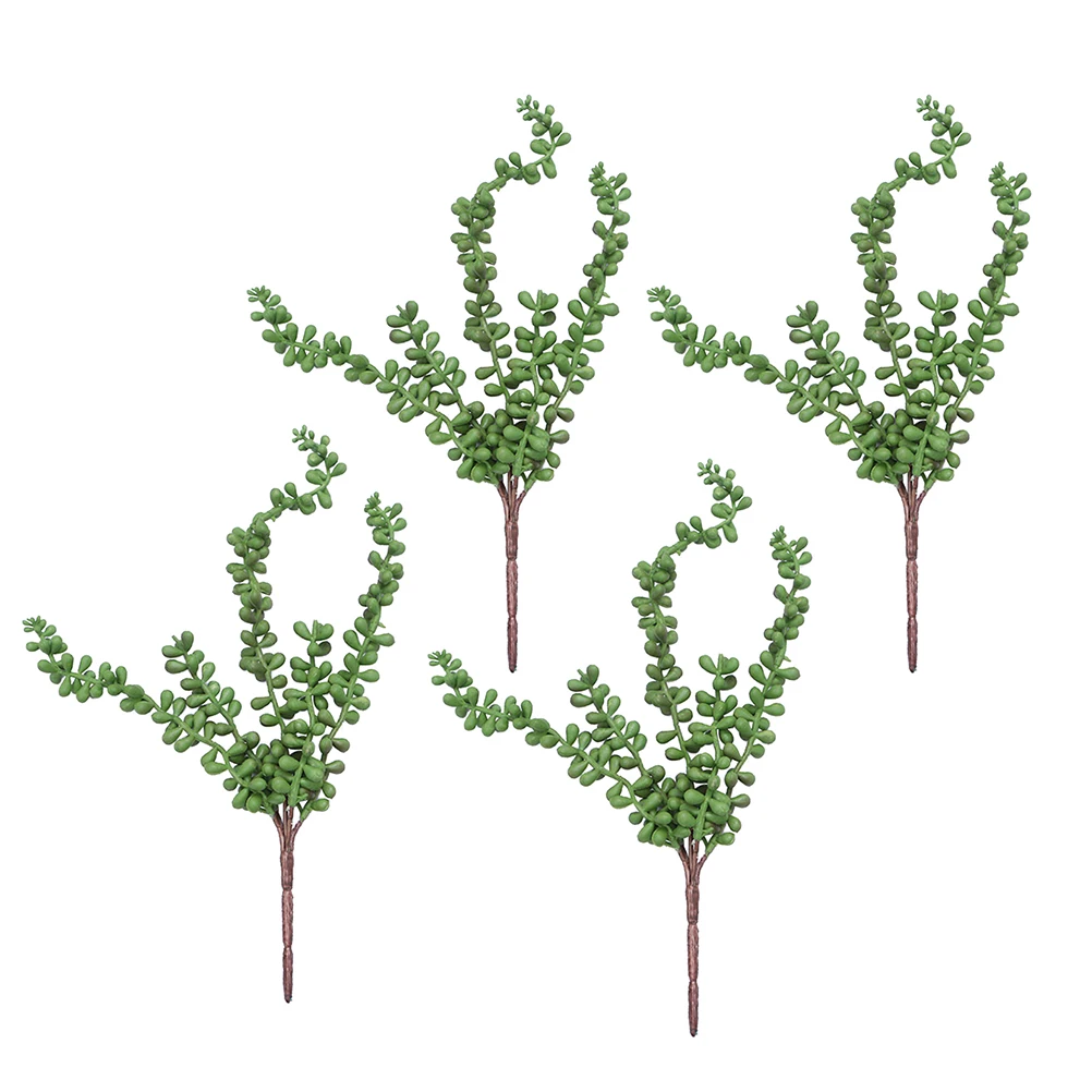 

4 Pcs Artificial Succulent Plants Green Vines Decor Simulation Washable Nature Wedding Party
