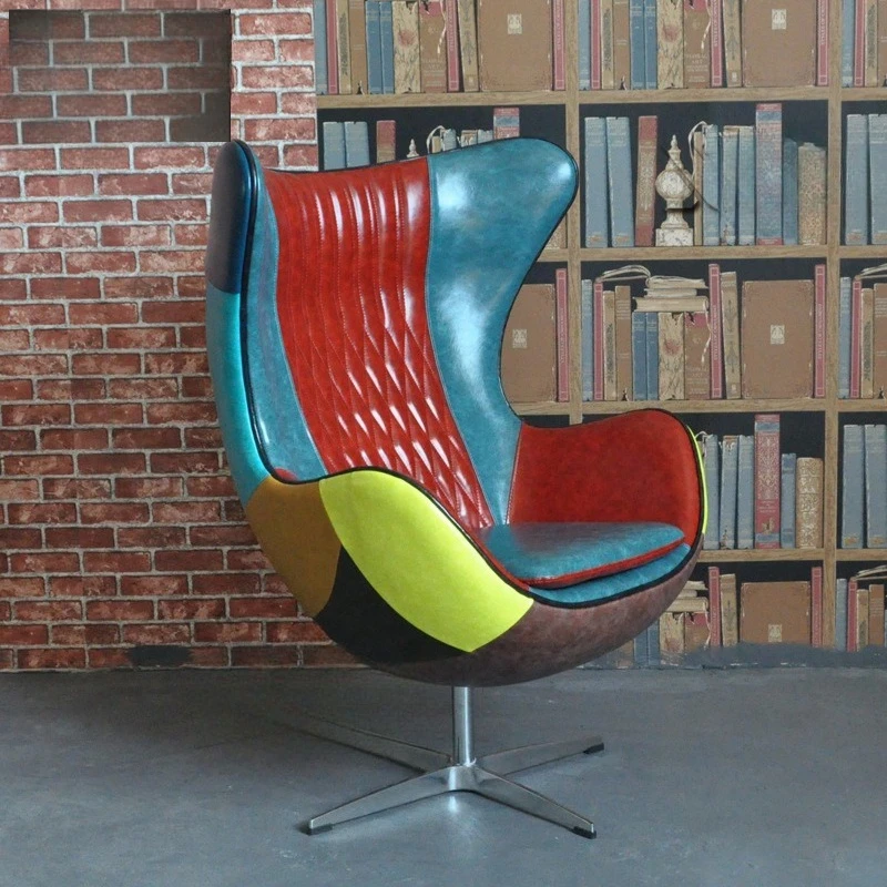

Industrial style personalized egg chair bar hotel cafe leisure swivel chair office computer seat creative single sofa