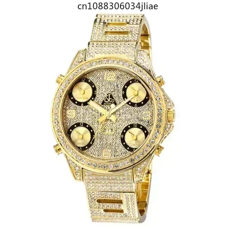 Golden Sky Star men's watch, non mainstream hip-hop watch Steel ring rhinestone watch,