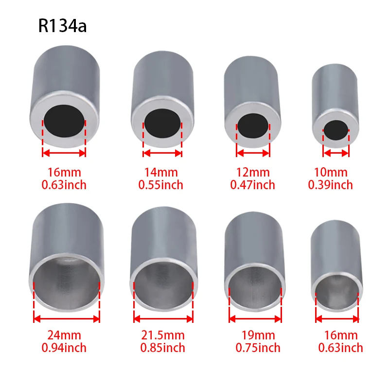 Aluminum Crimp Ferrule for Auto A/C Air Conditioning Standard / Reduced Barrier Refrigerant Hose 3/8\'\' 1/2\'\' 5/8\'\' 3/4\'\'