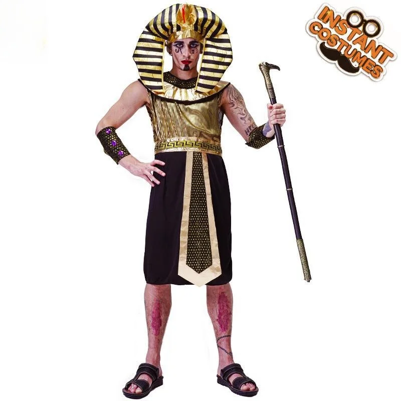 زي الهالوين القديم للرجال البالغين من King Par، ملابس أداء فرعون كبيرة الحجم، بدلة تنكرية لـ KTV Formal Ocns