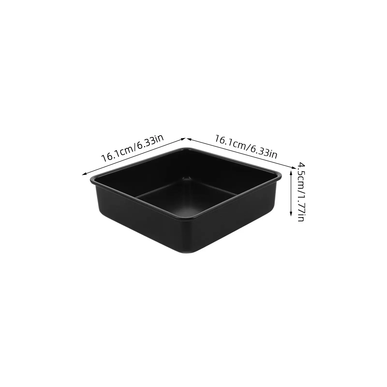 Assadeira Quadrada Antiaderente Preta para Fritadeira de Ar, 6x6 Polegadas, Profunda, para Bolo, Pão, Peixe, Acessório para Forno e Fritadeira de Ar