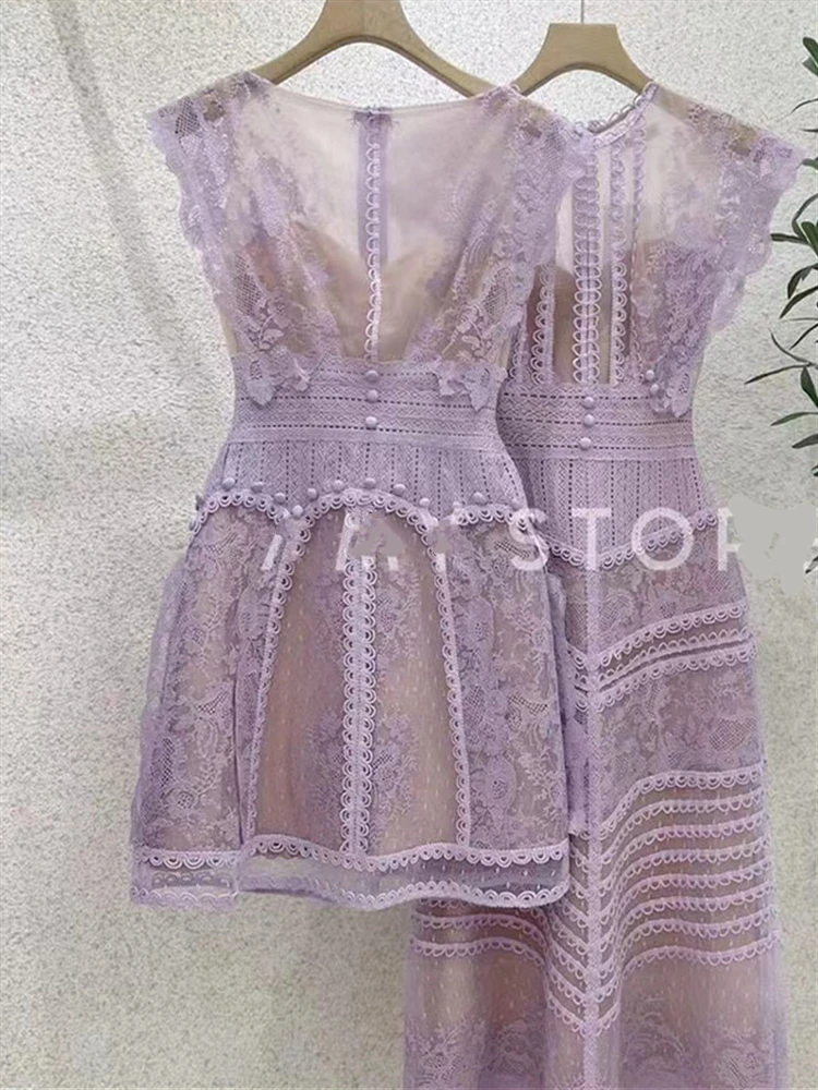 Dress Summer Dresses Vintage Woman Sexy Party Sundress Women Sleeveless Boho 2023 Beach Backless Embroidery Lace Runway Vestido