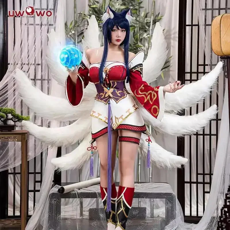 SN55IN STOCK UWOWO League of Legends/LOL: Ahri Champion Nine Tails Wildd Riftt Game Cosplay Costume Ahri Halloween Cosplay$5Q@1