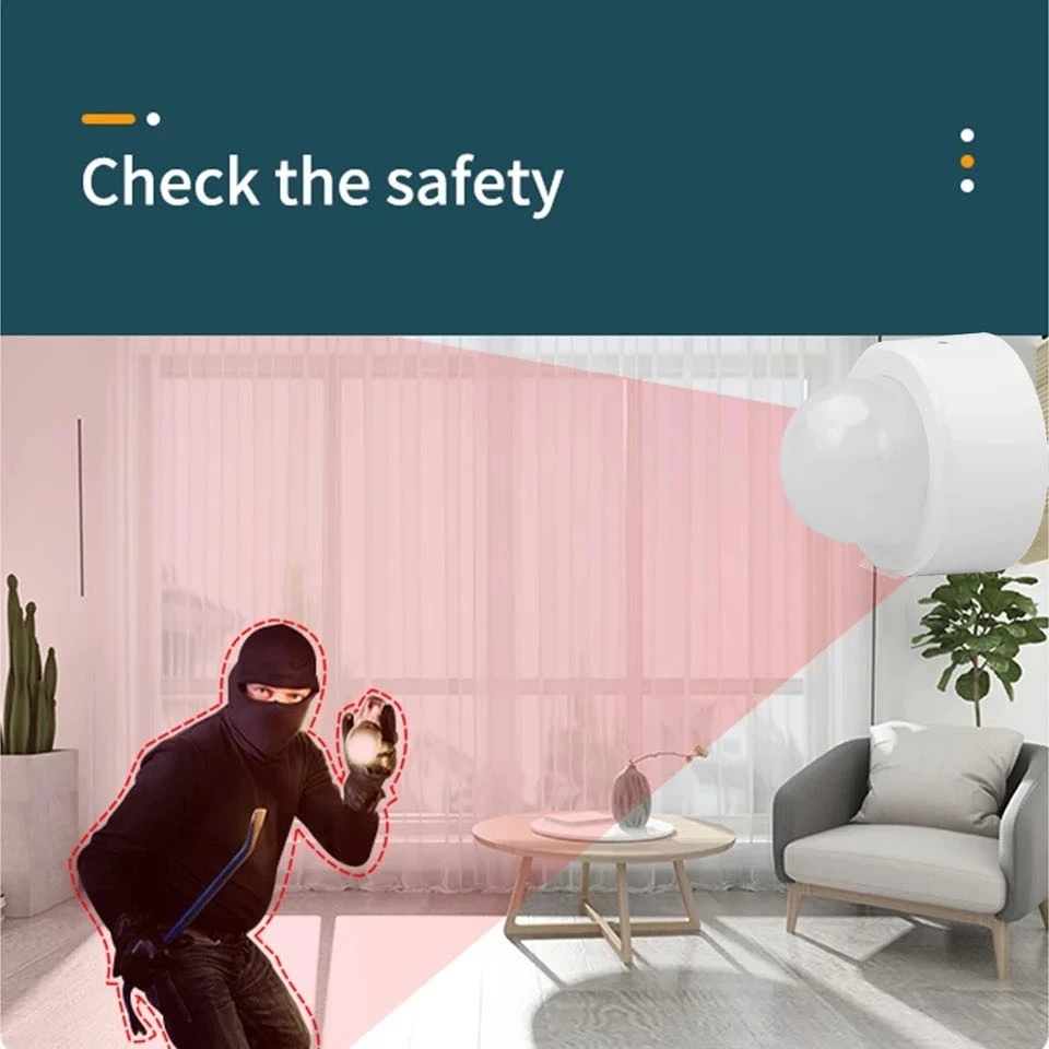 TNCE Tuya Zigbee Mini Smart PIR Motion Detector Human Body Infrared Security Burglar Alarm Sensor Wireless Home Security System