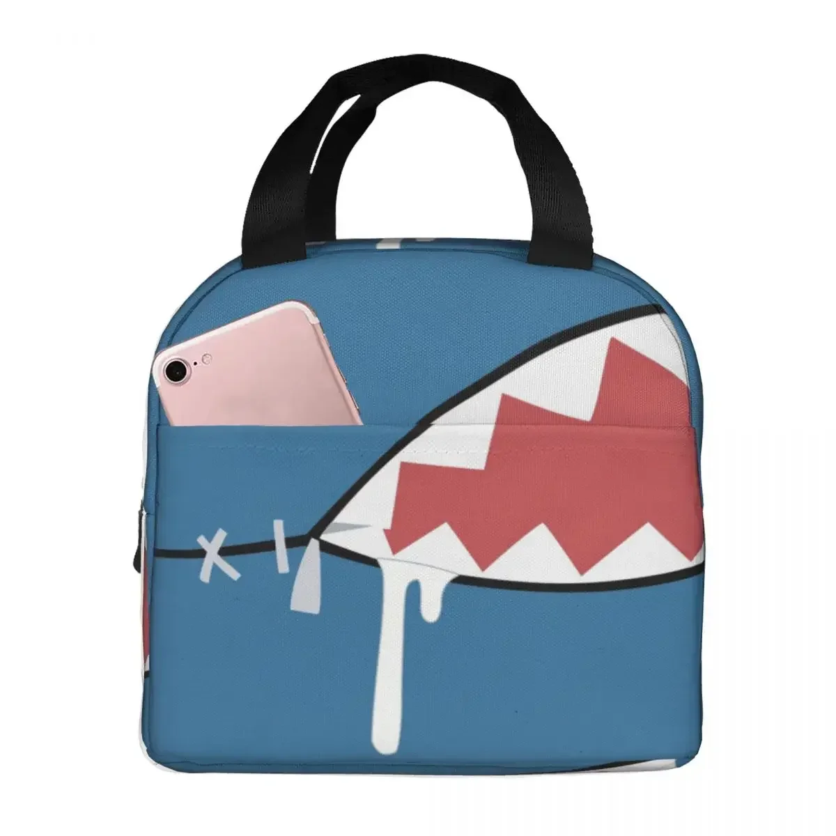 Gawr Gura Shark Mouth Insulated lunch bag Hololive Anime Women Kids Cooler Bag Thermal Portable Lunch Box Ice Pack Tote