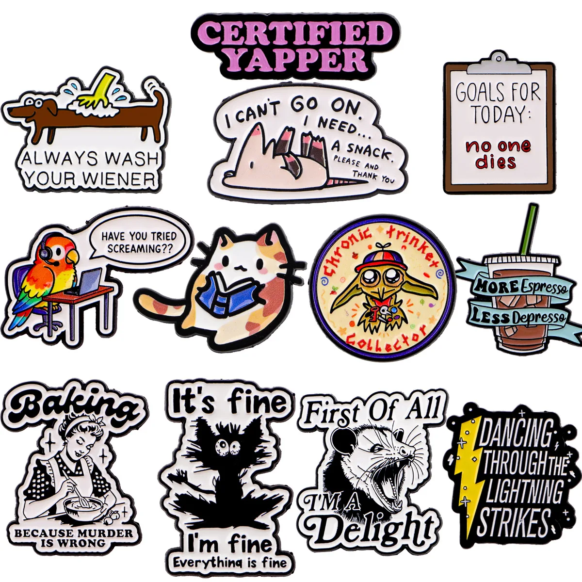 المينا دبابيس الكرتون الحيوان يقتبس بروش الصنوبر التلبيب شارة بدبابيس على ظهره الملابس والاكسسوارات الساحرة مجوهرات هدايا الزينة #1